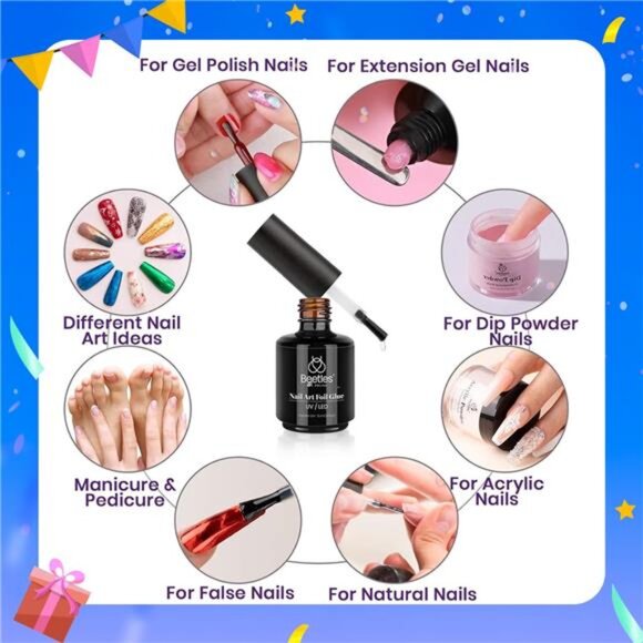 Beetles15ml Nail Foil Glue, Foil Transfer Gel for Nails Stickers Transfer Nail - Picture 2 of 7